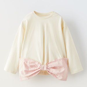 ZARA BABY BOW TRIM TOP Size 9-12 months